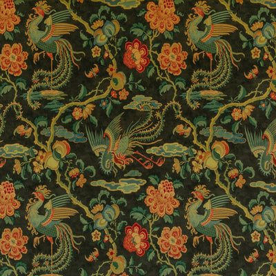 G P & J BAKER FABRICS - CHIFU VELVET - CHARCOAL/MULTI