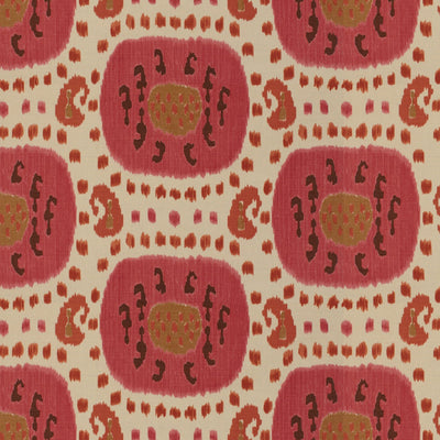 BRUNSCHWIG & FILS - SAMARKAND COTTON AND LINEN PRINT - DUSTY ROSE/RUST