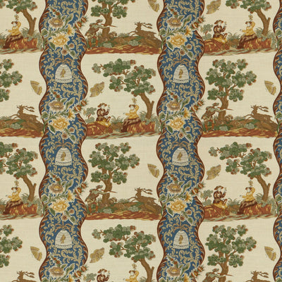 BRUNSCHWIG & FILS - PLOUGASTEL LINEN & COTTON PRINT - BLUE