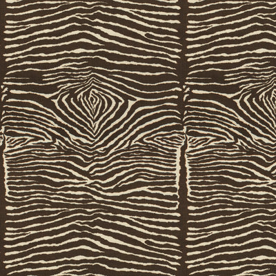 BRUNSCHWIG & FILS - LE ZEBRE LINEN PRINT - CHARCOAL BROWN AND WHITE