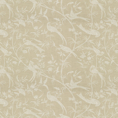 BRUNSCHWIG & FILS - BENGALI LINEN PRINT - WHITE ON NATURAL