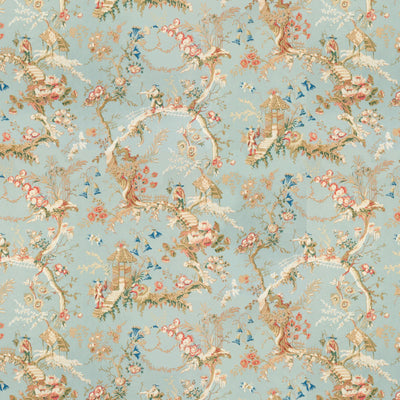 BRUNSCHWIG & FILS - CHINESE LANDSCAPE COTTON PRINT - SKY BLUE