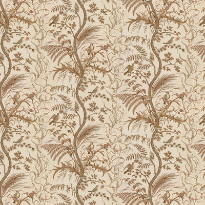 BRUNSCHWIG & FILS - BIRD AND THISTLE COTTON PRINT - BEIGE