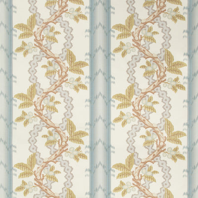 BRUNSCHWIG & FILS - JOSSELIN COTTON AND LINEN PRINT - SLATE/GREY