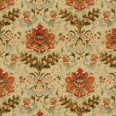 BRUNSCHWIG & FILS - WINDSOR DAMASK COTTON & LINEN PRINT - COPPER ON SAND