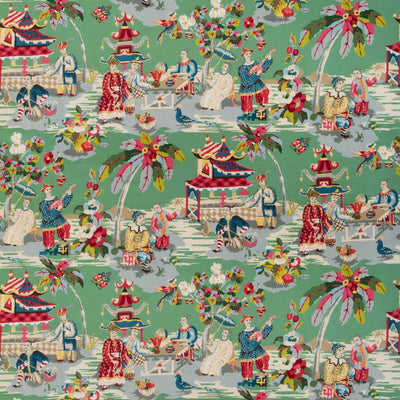 BRUNSCHWIG & FILS - XIAN LINEN & COTTON PRINT - JADE