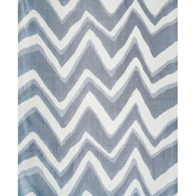 BRUNSCHWIG & FILS - CHEVRON BAR SILK WARP PRINT - MARINE