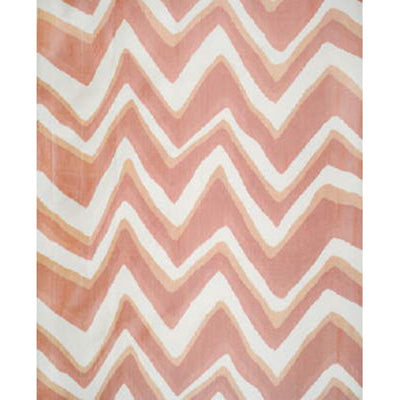 BRUNSCHWIG & FILS - CHEVRON BAR SILK WARP PRINT - CORAL