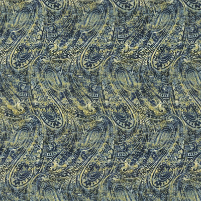 KASMIR FABRICS-BURNISHED MOTIF - LAPIS