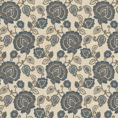KASMIR FABRICS-CARTE BLANCHE - BLUE