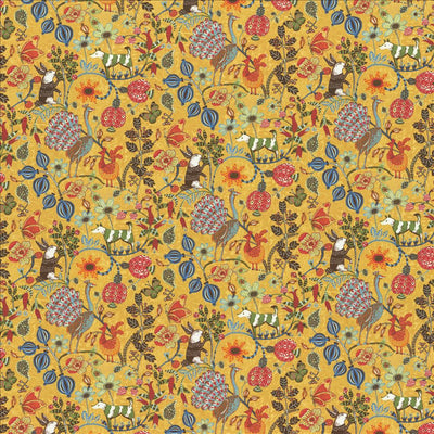 KASMIR FABRICS-CHESSFORD - GOLD