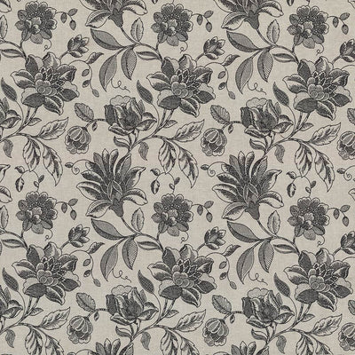 KASMIR FABRICS-COVENTRY FLORAL - BLACK