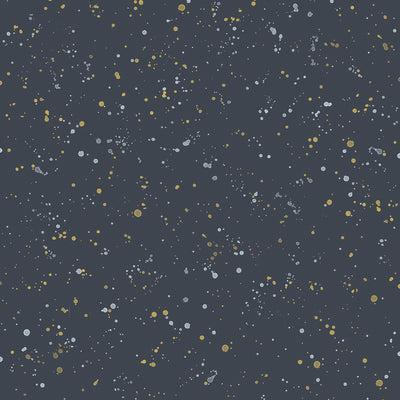 SEABROOK WALLPAPER-PAINT SPLATTER-MIDNIGHT BLUE AND METALLIC GOLD-DA60810