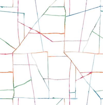 SEABROOK WALLPAPER-GEO CREATIVE-ORANGE, PINK, AND GREEN-DA62101