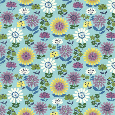 KASMIR FABRICS-DAISY DAZE - AQUA