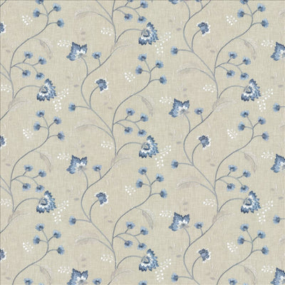 KASMIR FABRICS-DANDY FLORAL - CORNFLOWER