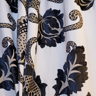 JF Fabrics , a selection of fabrics such as velvet, damask, cotton, silk, linen and sheers.