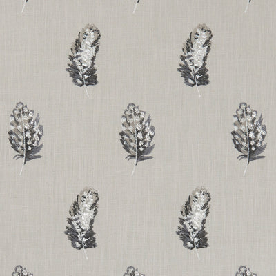 CLARKE & CLARKE - PLUMIS - CHARCOAL/LINEN