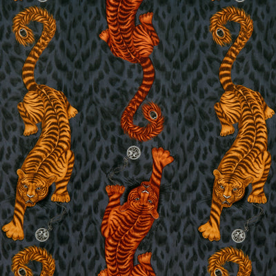CLARKE & CLARKE - TIGRIS VELVET - FLAME