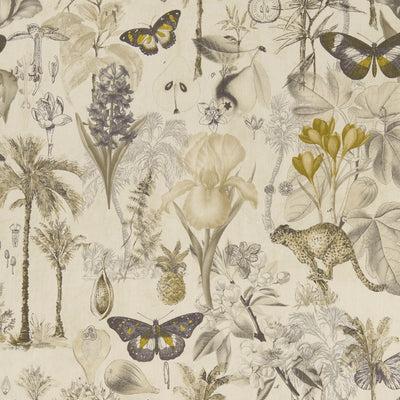 CLARKE & CLARKE - BOTANY - CHARCOAL/CHARTREUSE