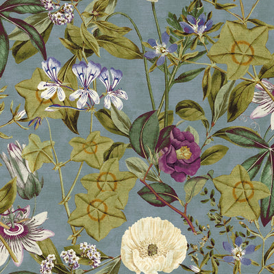 CLARKE & CLARKE - PASSIFLORA - SLATE/AMETHYST