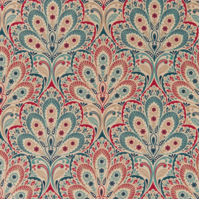 CLARKE & CLARKE - PERSIA - DENIM/RASPBERRY