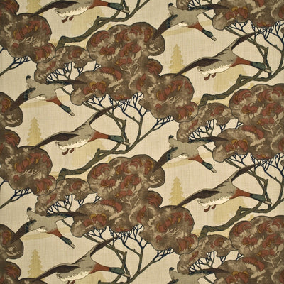 MULBERRY FABRICS - FLYING DUCKS - STONE/BROWN