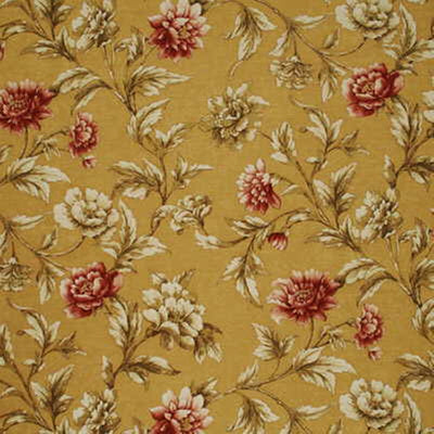MULBERRY FABRICS - GILDED PEONY - SAND/RED