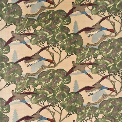 MULBERRY FABRICS - FLYING DUCKS VELVET - CAMEL
