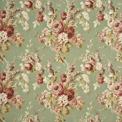 MULBERRY FABRICS - VINTAGE FLORAL - CORAL/SAGE
