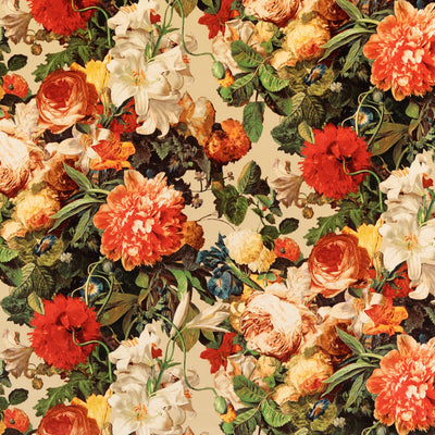 MULBERRY FABRICS - FLORAL POMPADOUR VELVET - SPICE