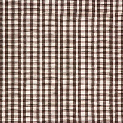 MULBERRY FABRICS - GINGHAMSEERSUCKER - SOFT BROWN/CREAM