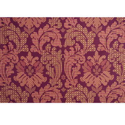 MULBERRY FABRICS - PATCHWORK DAMASK SILK - RED/GOLD