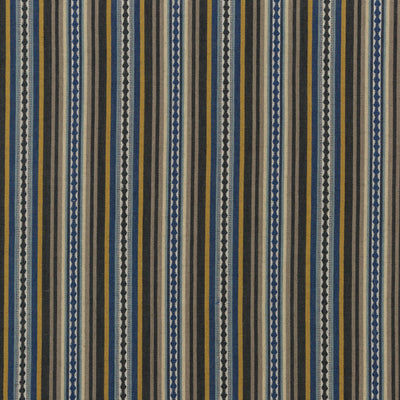 MULBERRY FABRICS - DALTON STRIPE - INDIGO/OCHRE