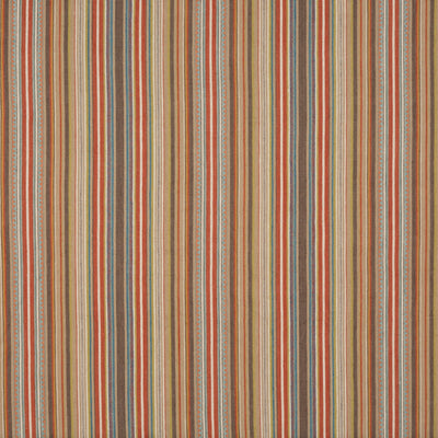 MULBERRY FABRICS - TAPTON STRIPE - TEAL/RUSSET