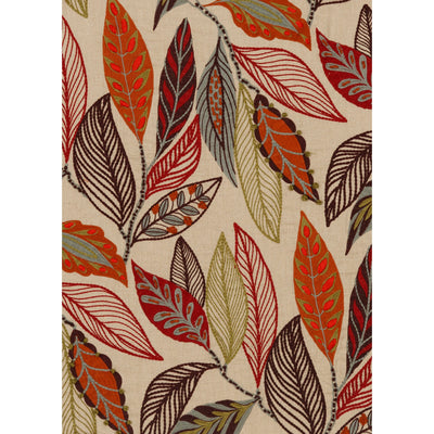 MULBERRY FABRICS - FOREST LEAVES - RED/PLUM