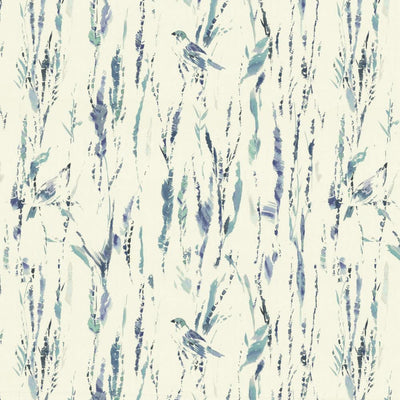 KASMIR FABRICS-FEATHERS - BLUE