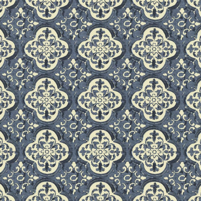 KASMIR FABRICS-FOIL - INDIGO