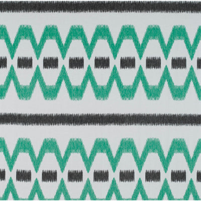 GASTON Y DANIELA FABRICS - LAMPEDUSA - ONYX/VERDE MENTA