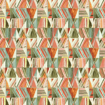KASMIR FABRICS-GEOMETRIC - CORAL ISLE