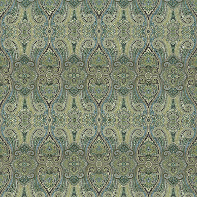 KASMIR FABRICS-GRAND PAISLEY - PEACOCK