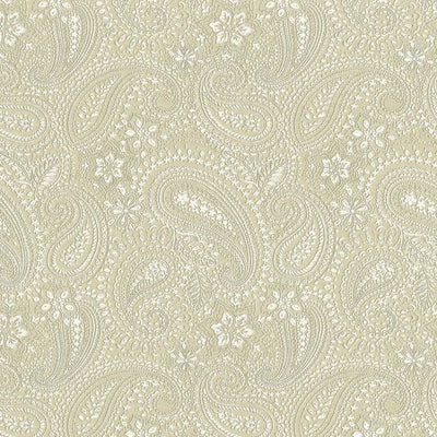KASMIR FABRICS-GRAPHIC PAISLEY - WHITE