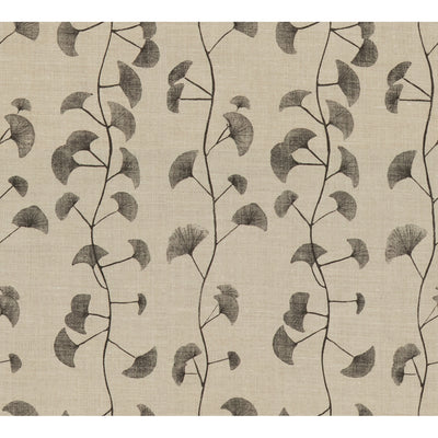 GROUNDWORKS FABRICS - FANS - NATURAL/CHARCOAL