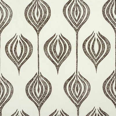 GROUNDWORKS FABRICS - TULIP - WHITE/CHOCOLATE