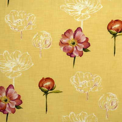 GROUNDWORKS FABRICS - SKETCHBOOK PEONY - YELLOW