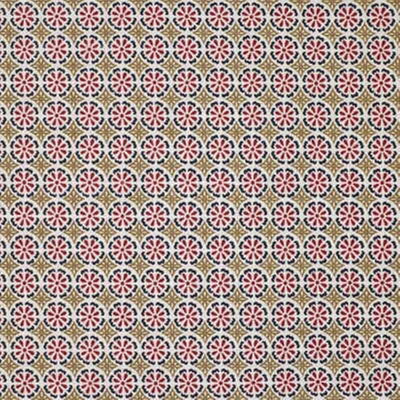 GROUNDWORKS FABRICS - DAISY DAISY - RED/TAN
