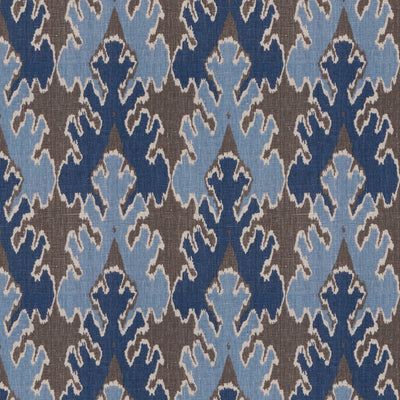 GROUNDWORKS FABRICS - BENGAL BAZAAR - GREY/INDIGO