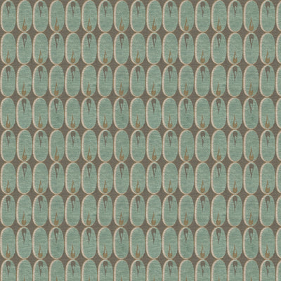 GROUNDWORKS FABRICS - OVAL FLAME - AQUA