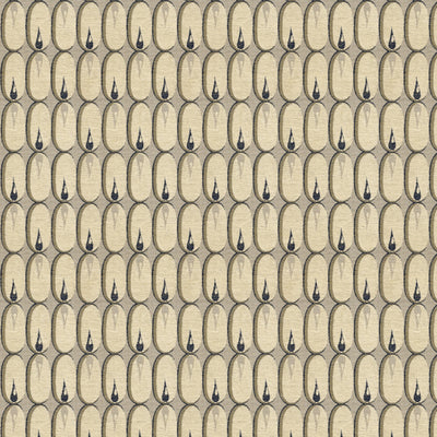 GROUNDWORKS FABRICS - OVAL FLAME - MIDNIGHT
