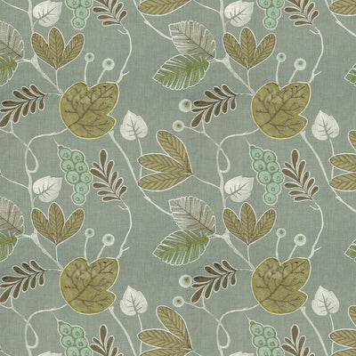 GROUNDWORKS FABRICS - VENTANA LEAF - AQUA